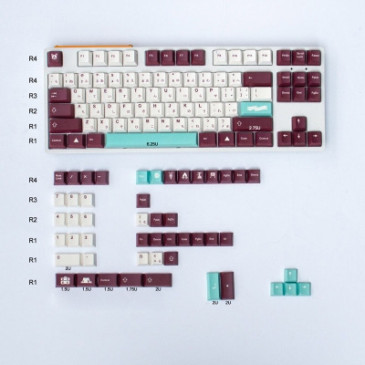 Yuru GMK 104+32 Full PBT Dye Sublimation Keycaps Set for Cherry MX Mechanical Gaming Keyboard 61/75/87/96/104